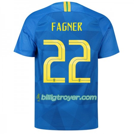 Billige Fotballdrakter Brasil Fagner 22 VM 2018 Bortedraktsett